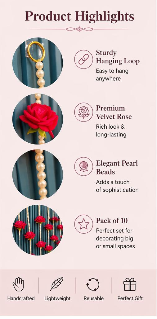 Picture of Pack of 10 Velvet Rose Strings only for 600